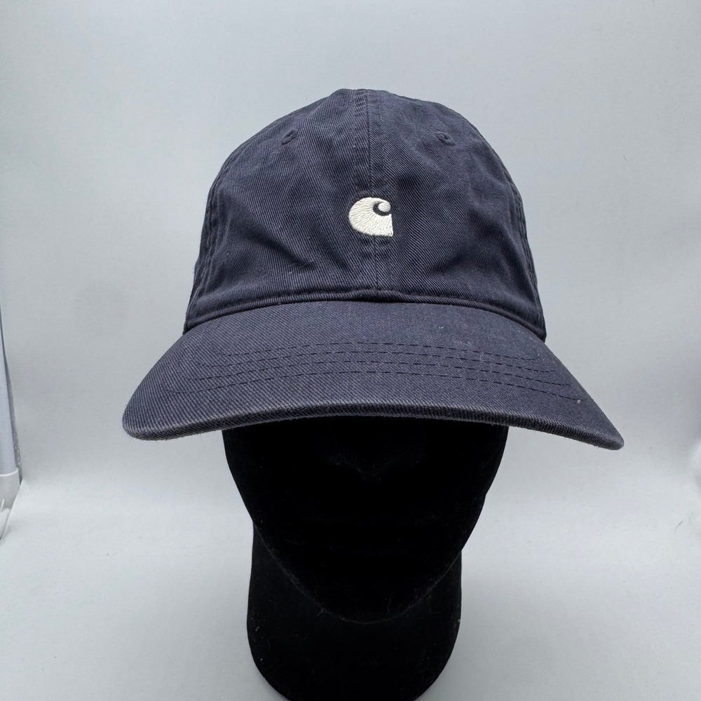 Carhartt WIP Madison Logo Cap Navy Blue Cotton Adjustable Strapback Hat
